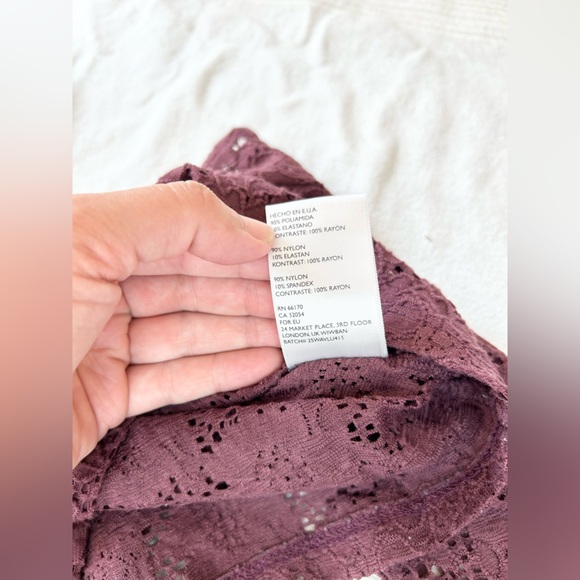 Urban Outfitters Pins and Needles Purple Lace Scoop Neck Top - Picture 11 of 14